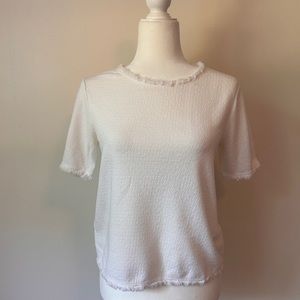 White quilted t-shirt